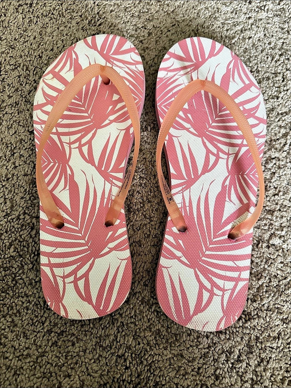 Old Navy Pink & White Flip-Flop Sandals